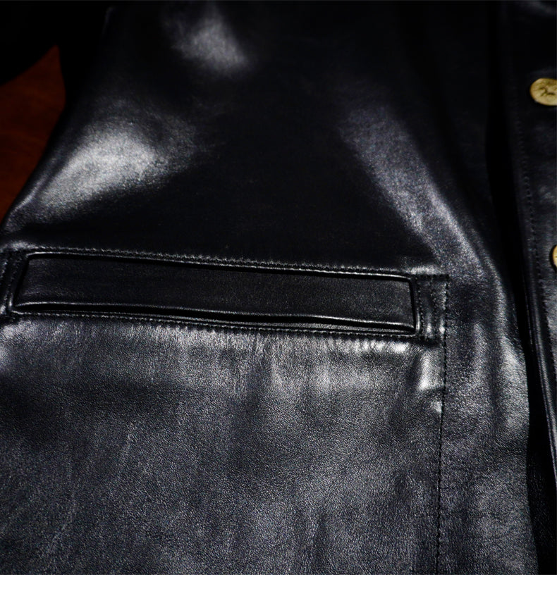 オイルワックス ホースハイドレザー使用★ヴィンテージデザイン レザーコーチジャケット★S~4XL