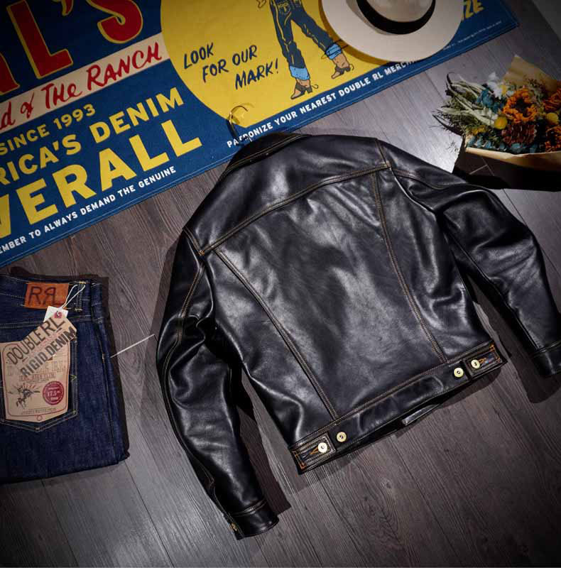 ★ストームライダー型 復刻モデル オイルカウレザージャケット★ブラック S~3XL