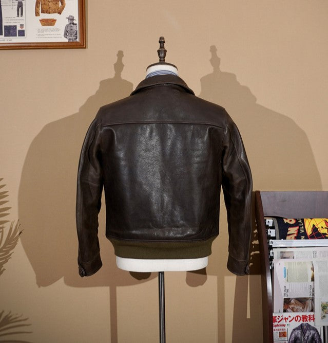ワックス加工 カウレザー フライトジャケット S~4XL