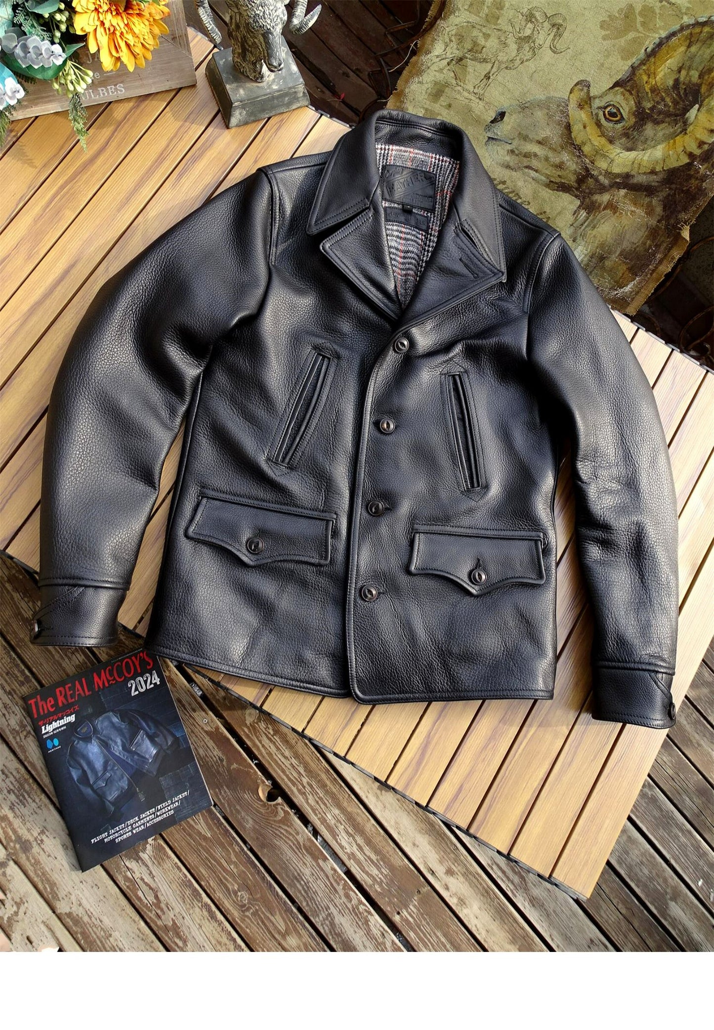 △1.7mmカウレザーカーコート▽S~4XL