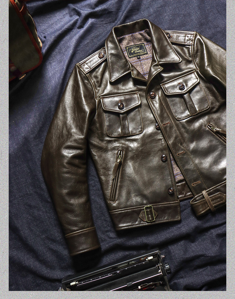 ☆1.3mm イギリス軍P37復刻 デザイン カウレザージャケット☆M~4XL