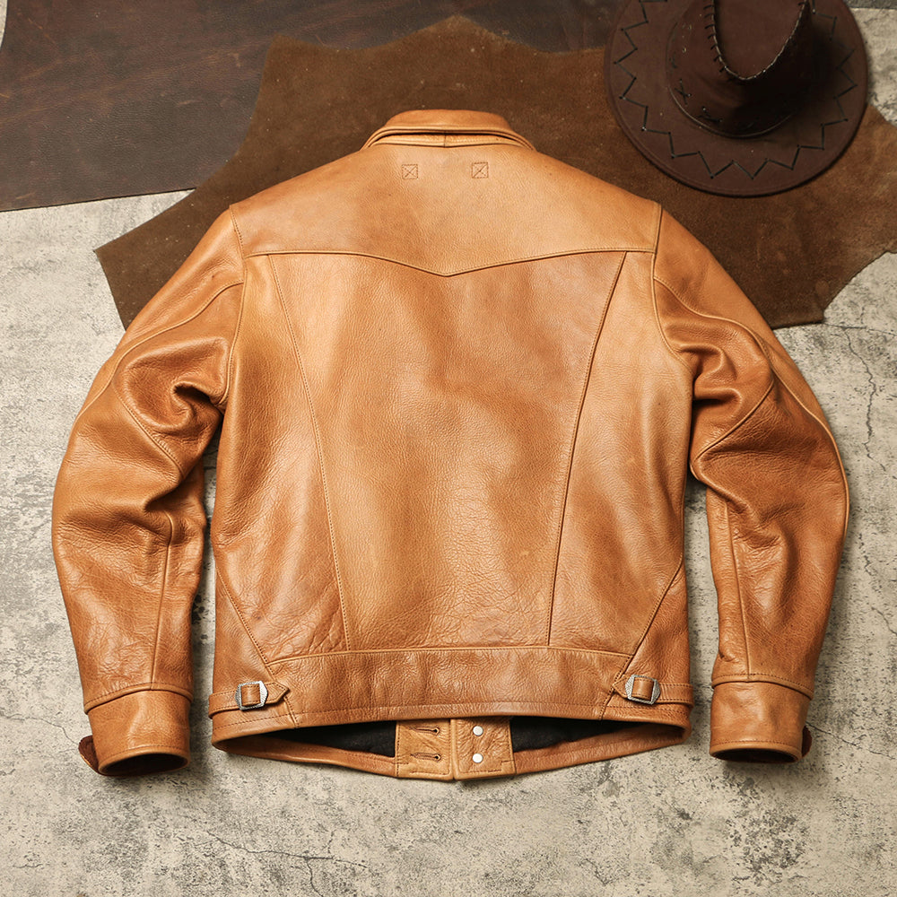 1.7mm厚★ヴィンテージ復刻カウレザージャケット★M~5XL