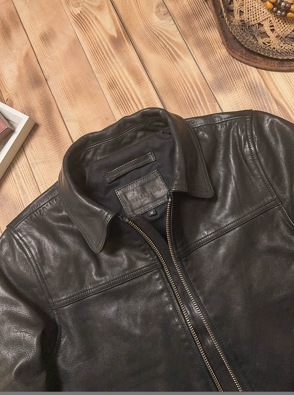 SALEプライス★VINTAGE復刻デザイン 植物タンニンなめし ゴートレザー シングルライダースジャケット★M~5XL