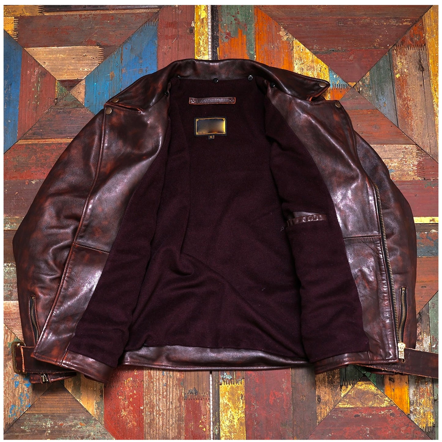 ファーの取り外し可能◇ヴィンテージ50s 復刻 茶芯カウレザー ダブルライダースジャケット◇S~5XL