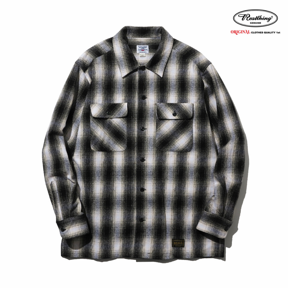 2色展開△ヴィンテージ復刻 コットンネル オンブレチェックシャツ▽S~XL