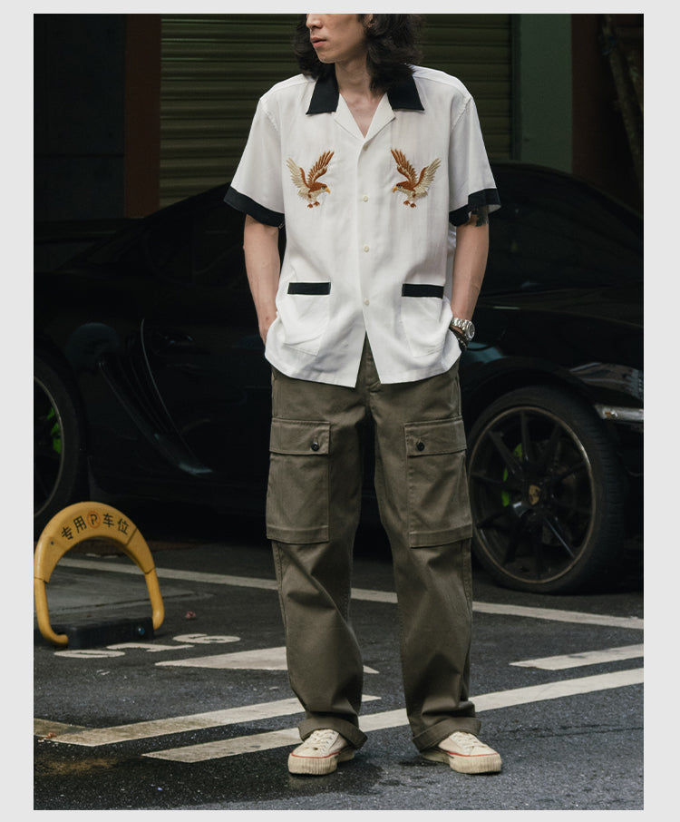 2色展開★ヴィンテージ復刻 ハーフスリーブ スカシャツ★S~2XL