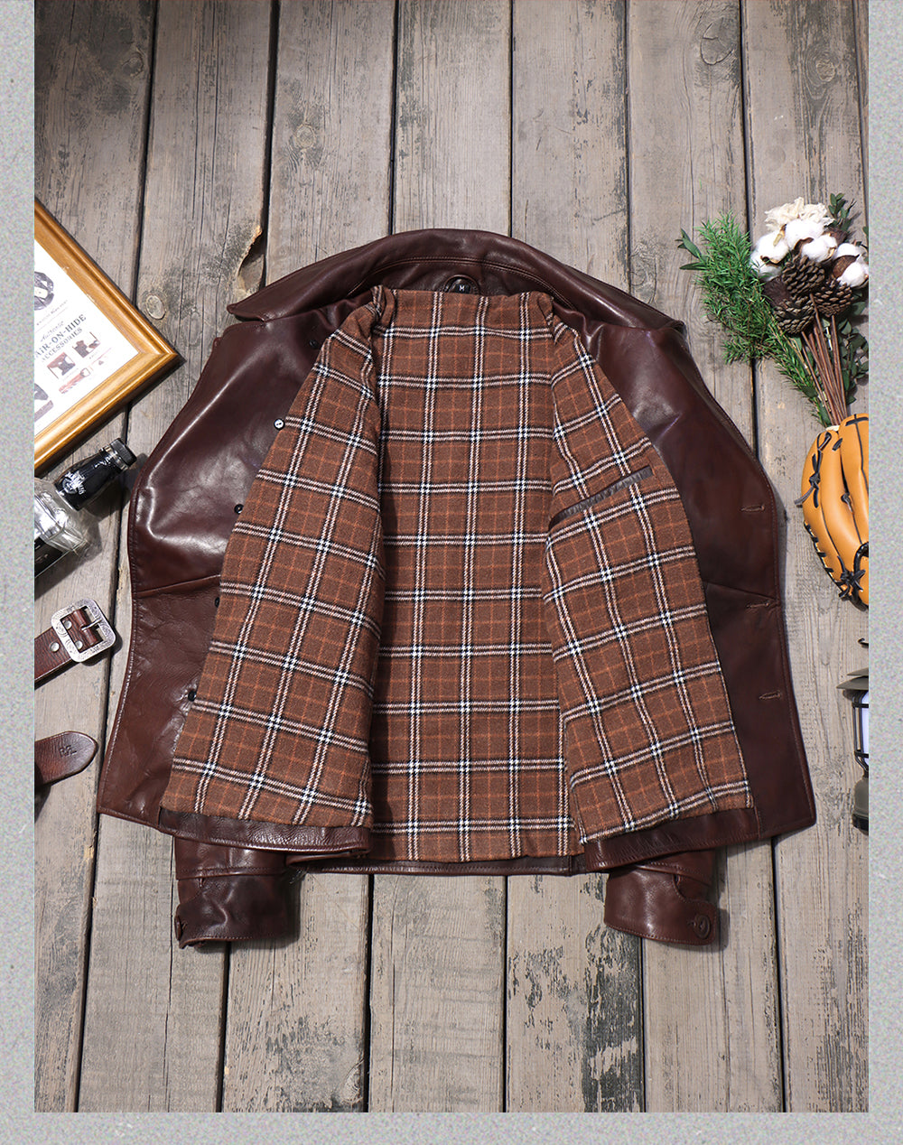 ヴィンテージ 復刻 カウレザー ダブルライダースジャケットM~4XL