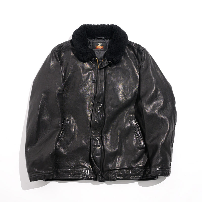 ★ヴィンテージ復刻 ★植物タンニン鞣しゴートレザー N-1デッキジャケット★M~2XL