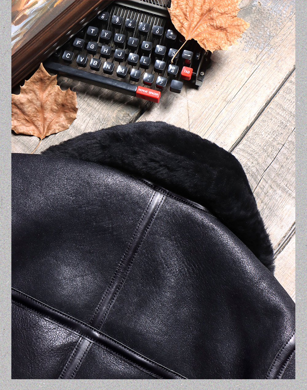 昨シーズン売り切りSALE★ポリッシュ加工ブラックムートン B-3フライトジャケット★S~4XL