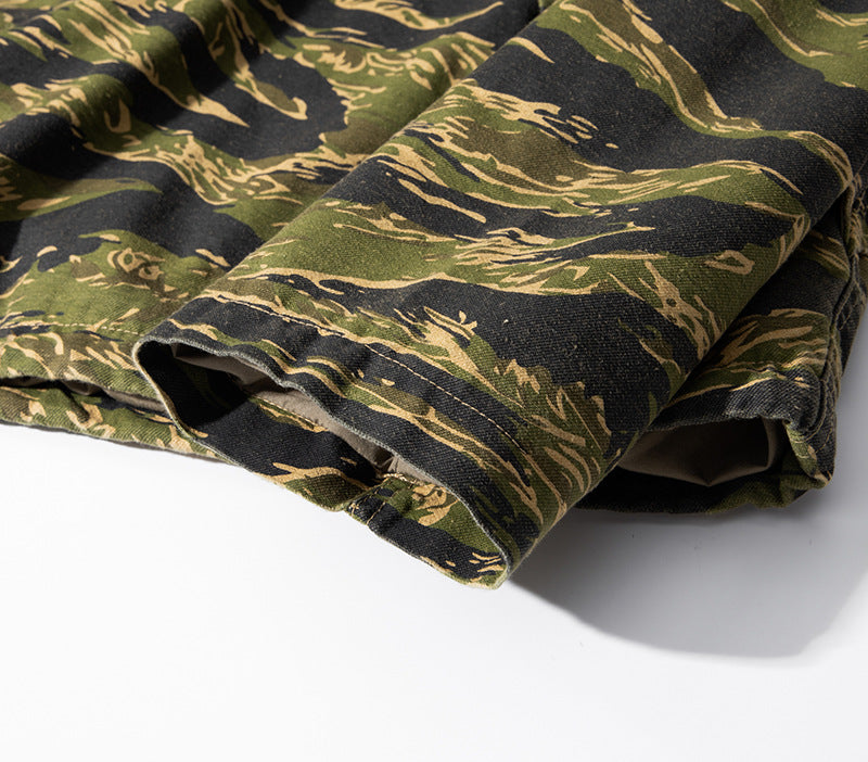 ◇コットン タイガーカモフラージュ ミリタリーアノラックジャケット◇S~2XL
