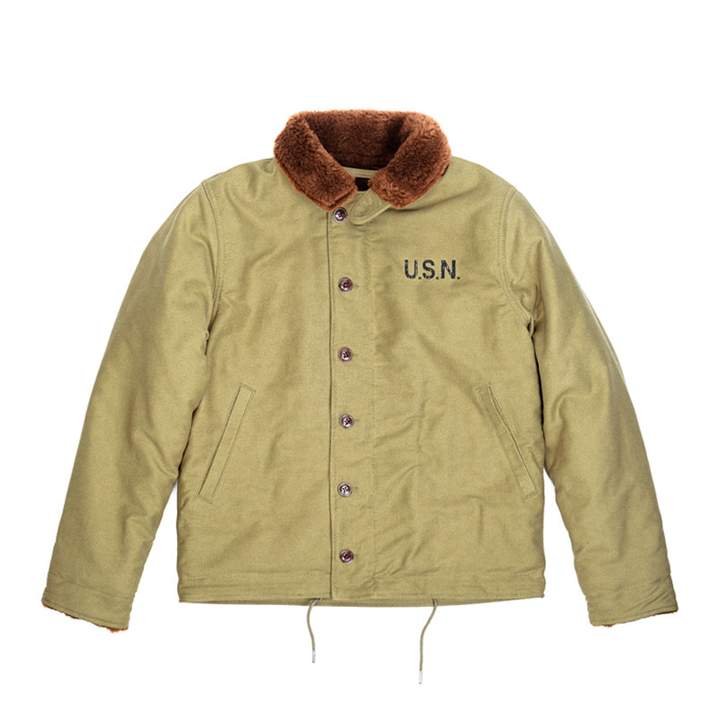 ☆ヴィンテージ 復刻 N-1 ウールアルパカ混総ボア USNデッキジャケット☆S~3XL