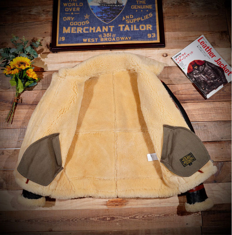 ヴィンテージ復刻✩オーストラリア産ムートン B-3フライトジャケット✩S~3XL