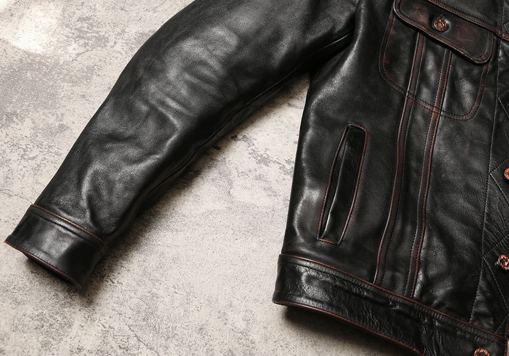 ★ストームライダー型 復刻モデル 茶芯カウレザージャケット★ M~4XL