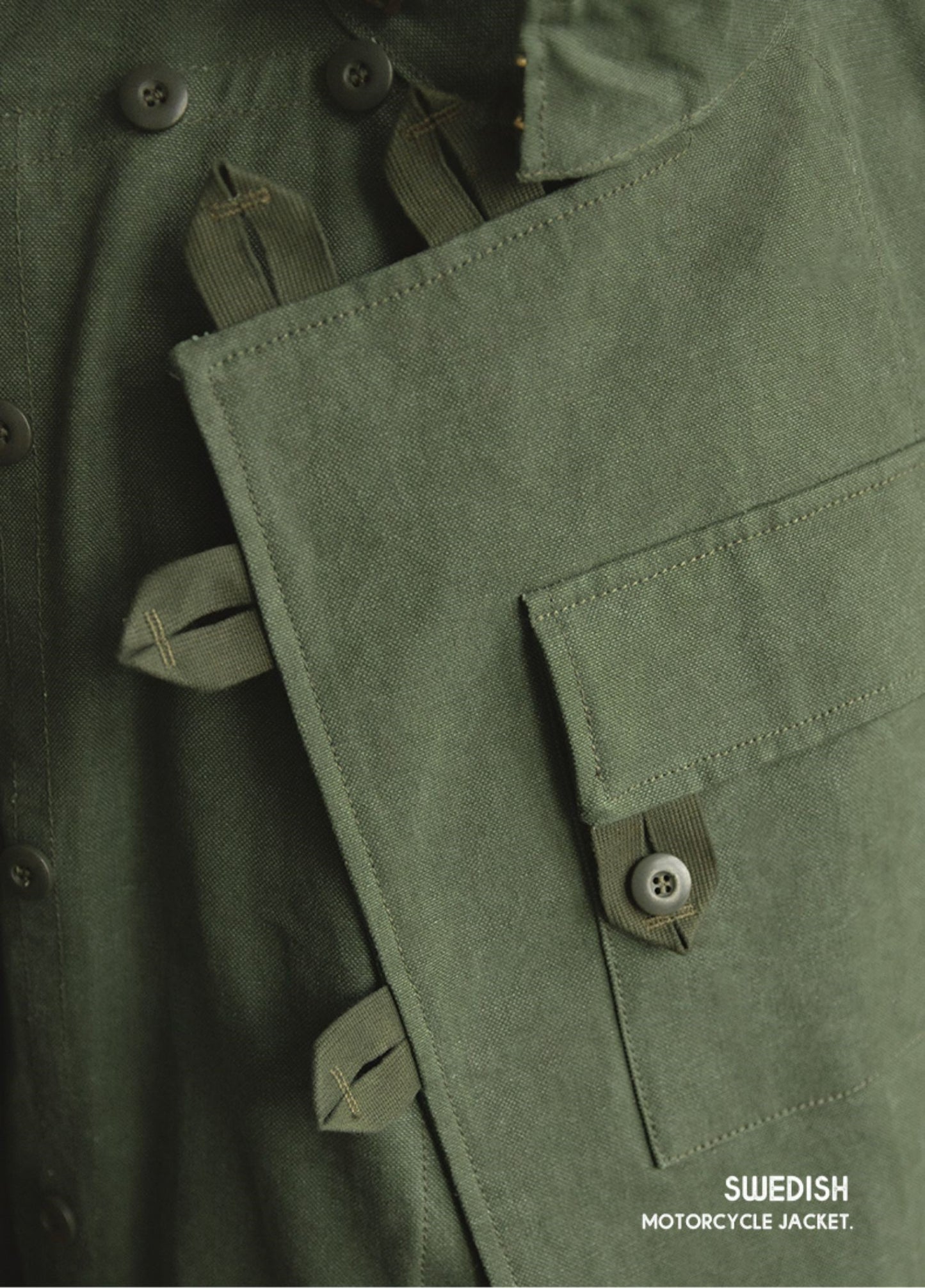 ▲スウェーデン軍 モーターサイクル ジャケット 復刻品 カーキ メンズ▼M~2XL