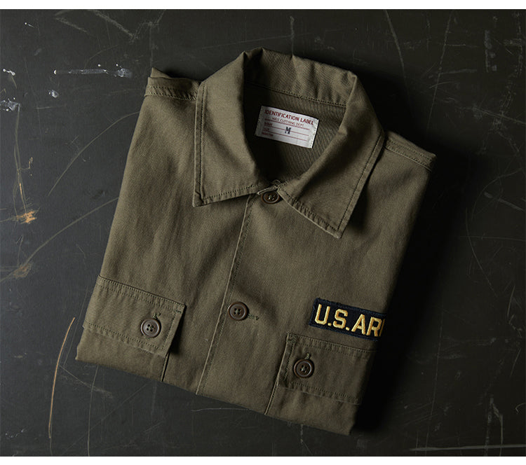 ★9.5OZしっかりサテンコットン OG-107 USアーミー半袖シャツ★S~2XL