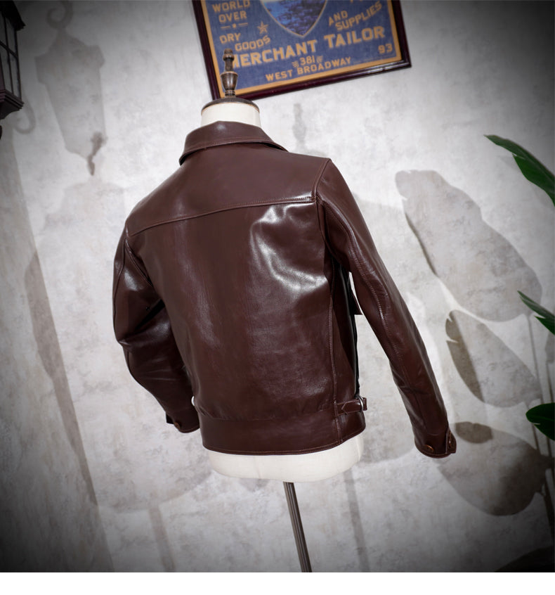 植物タンニンなめし ホースハイドレザー レザージャケット S~4XL