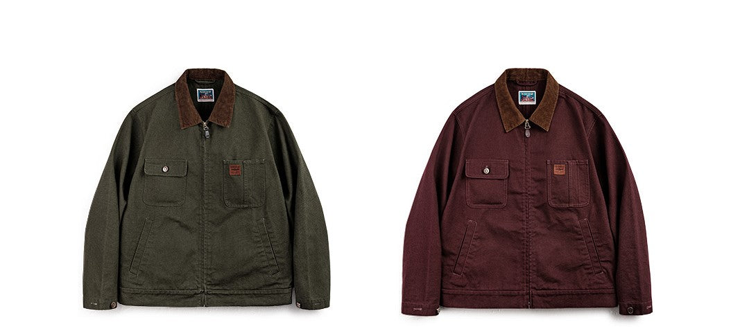 2色展開▲ヴィンテージ 復刻 キャンバスコットン デトロイトジャケット▼S~3XL