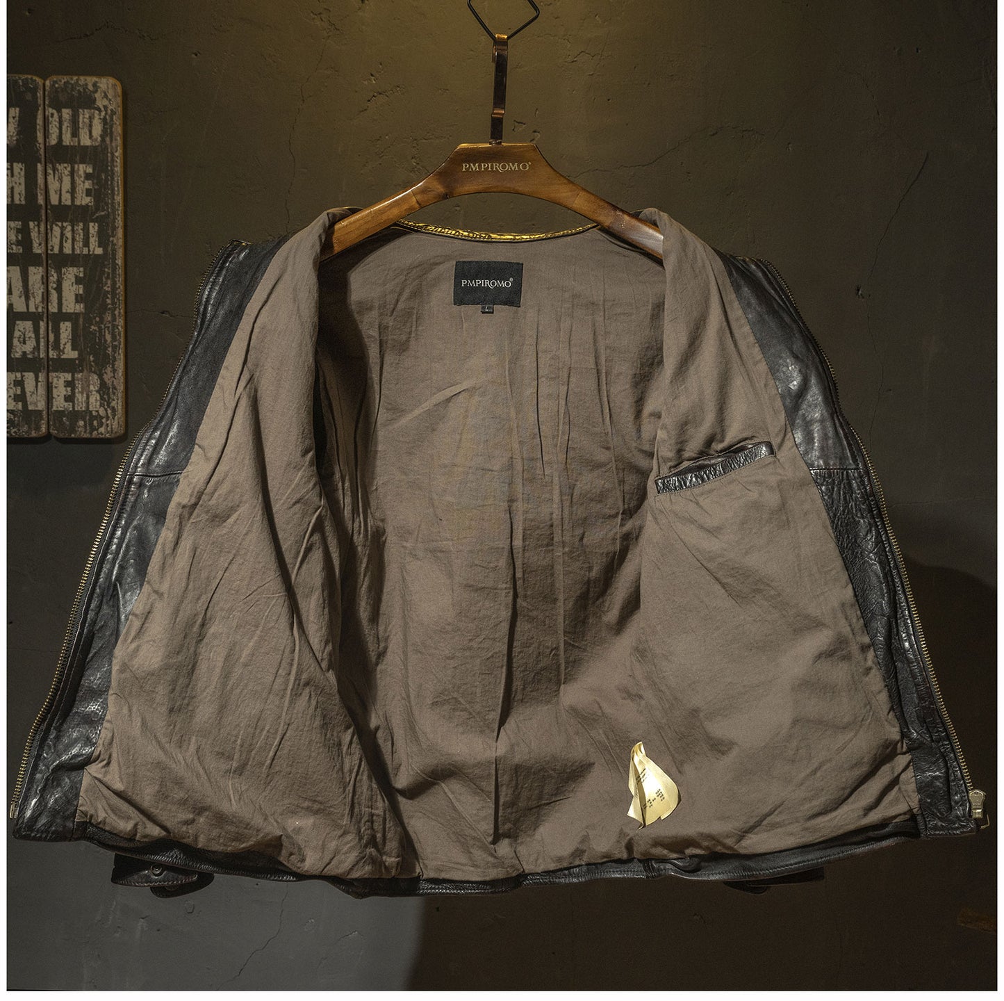 絶妙なヴィンテージ加工◆植物タンニン鞣し茶芯ホースハイドレザー フロントジップカーコート◆M~3XL