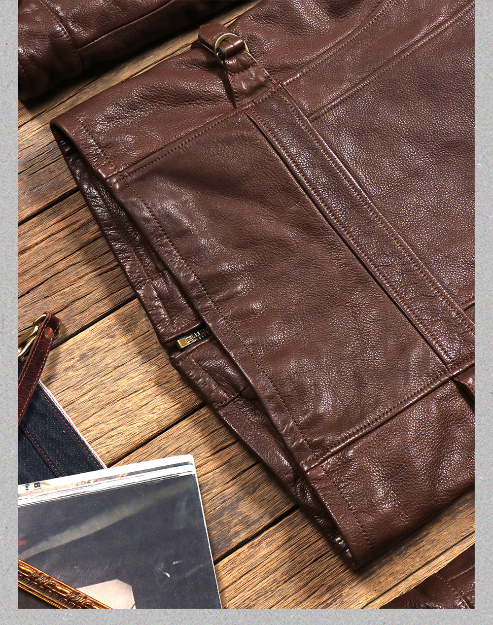 1930's VINTAGE復刻デザイン 水染植物タンニンなめし カウレザー シングルライダースジャケット M~5XL