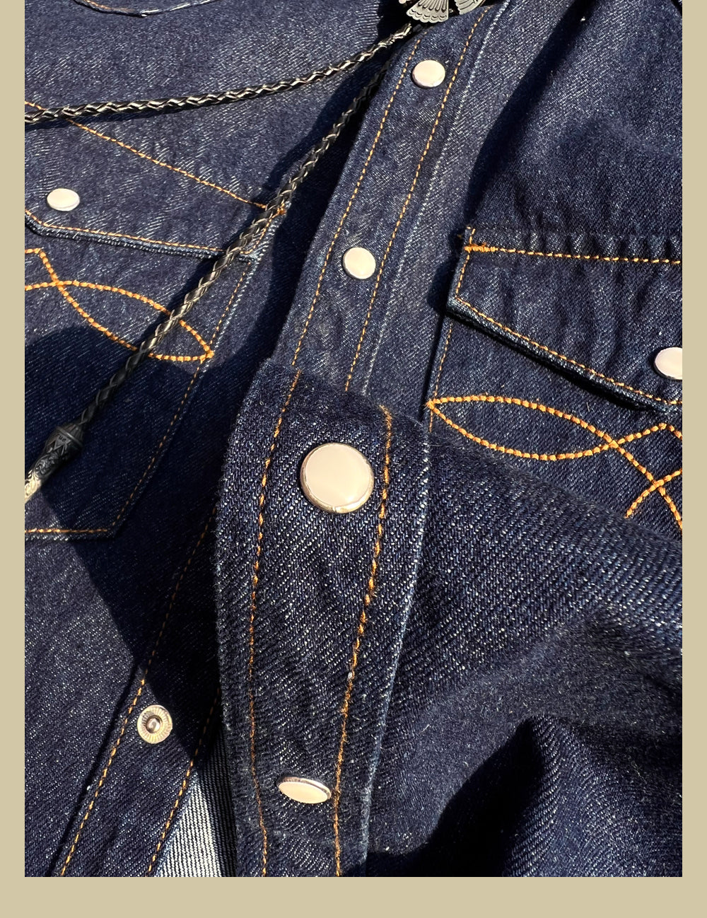 ステッチ刺繍がポイント△デニム ウエスタンシャツ▽S~2XL