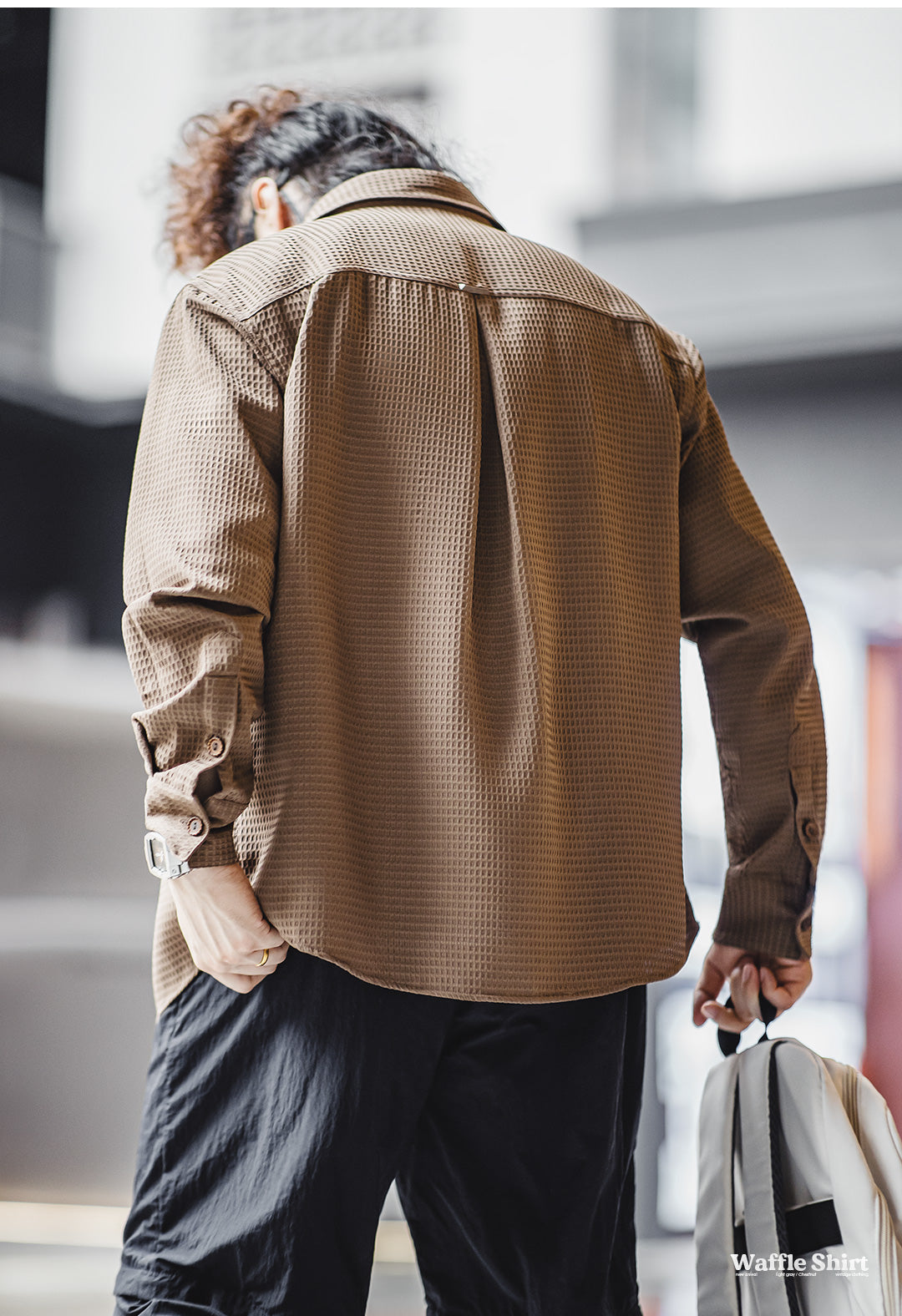 表情豊かなテクスチャー◆ワッフル地 リラックスシャツ◆M~2XL