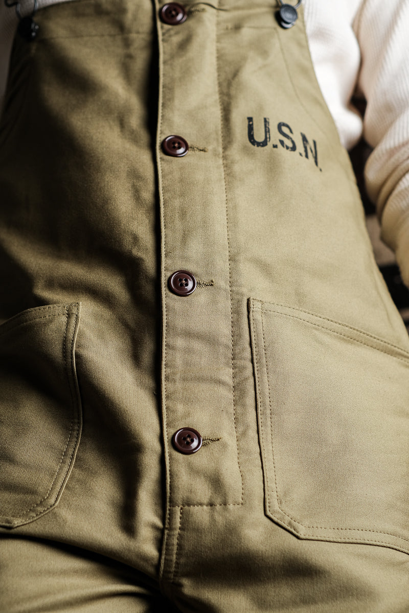 2色展開★40'sヴィンテージ復刻デザイン U.S.NAVY N-2 デッキレインオーバーオール★S~2XL
