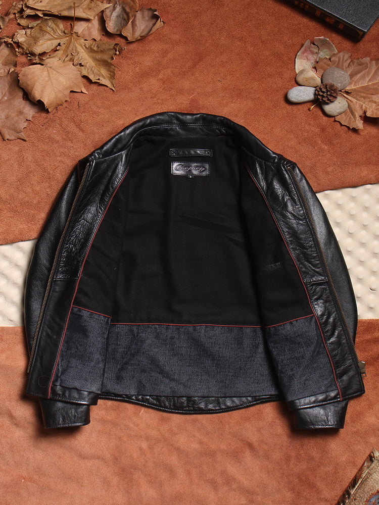昨シーズン物売り切りセール★カウレザー シングルライダースジャケット★M~5XL