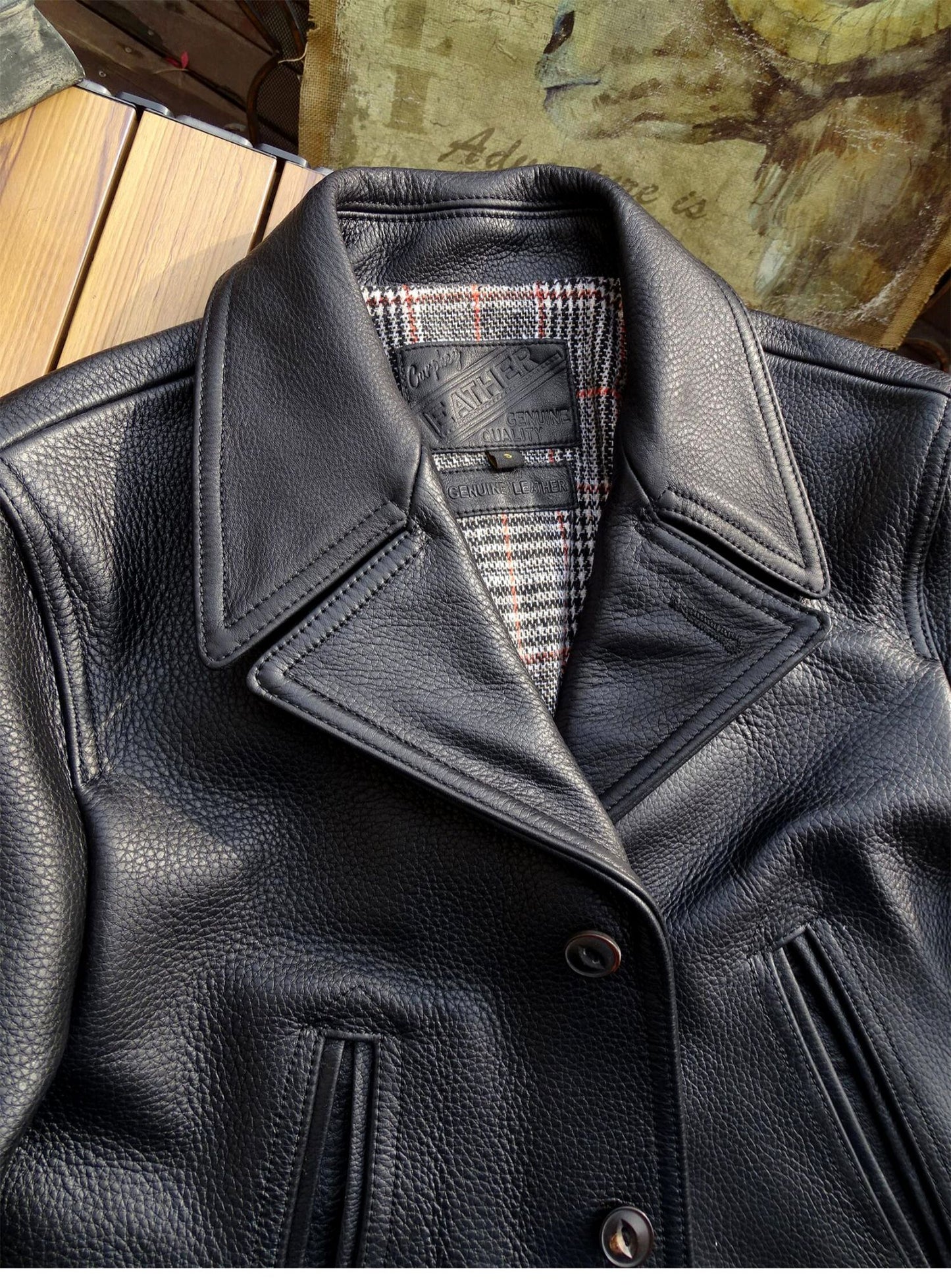 △1.7mmカウレザーカーコート▽S~4XL