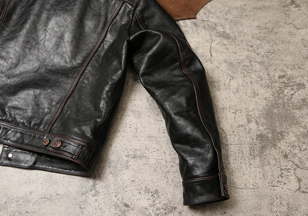 ★ストームライダー型 復刻モデル 茶芯カウレザージャケット★ M~4XL