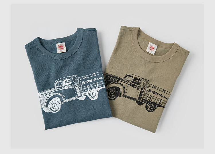2色展開◆色味、プリントの雰囲気もGOOD◆ヴィンテージ復刻 トラックTシャツ◆S~2XL