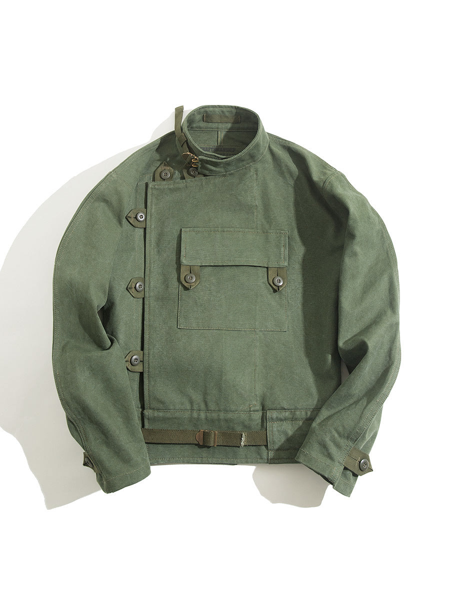 ▲スウェーデン軍 モーターサイクル ジャケット 復刻品 カーキ メンズ▼M~2XL