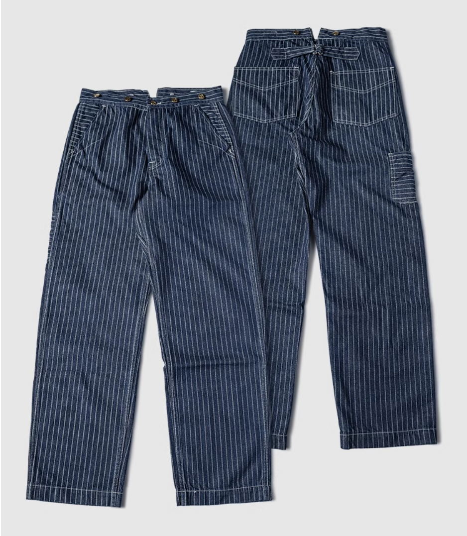 ◇ヴィンテージ復刻モデル WABASH（鉄道員）ストライプ 12OZ デニムパンツ◇S～2XL