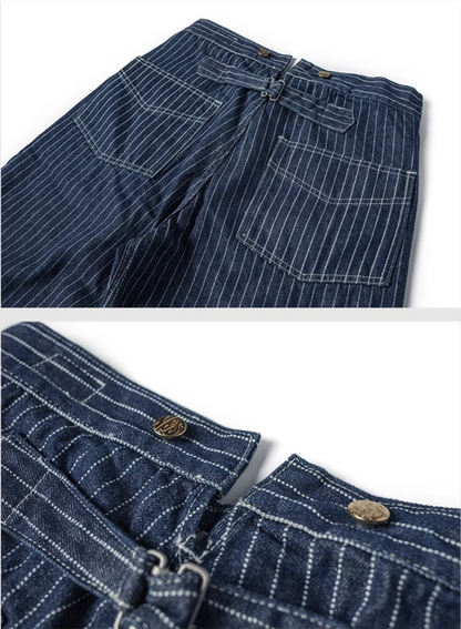 ◇ヴィンテージ復刻モデル WABASH（鉄道員）ストライプ 12OZ デニムパンツ◇S～2XL