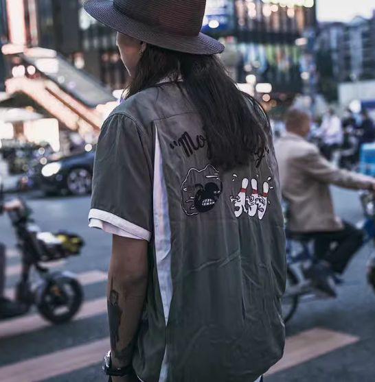 ◇チェーンステッチ 刺繍メンズ ボーリング シャツ◇S~2XL – quietman ◇チェーンステッチ 刺繍メンズ ボーリング シャツ◇S~2XL – quietman