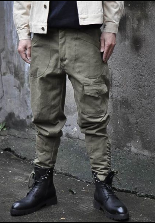 ロシア軍　ジョッパーズパンツ　カーキブラウン　ウエスト86cm 2色展開◇ユーロヴィンテージデザインしっかりコットン ジョッパーズ