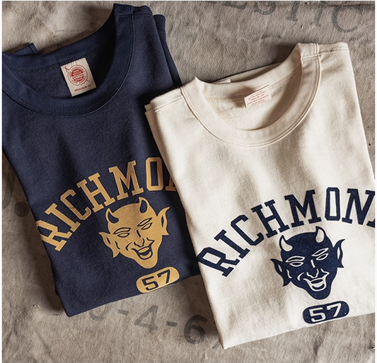 ２色展開◆色味、プリントの雰囲気もGOOD◆ヴィンテージ復刻 RICHMOND REDDEVILS プリント Ｔシャツ◆S～2XL