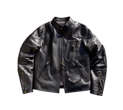 昨シーズン物売り切りセール★イタリア産カウレザー使用 シングルライダースジャケット ★S～5XL