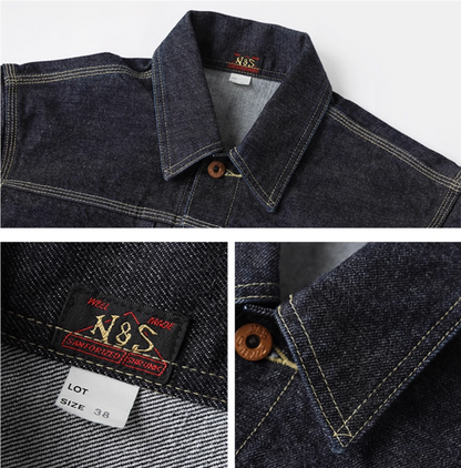 ▲1st型 506モディファイモデル/14.5OZ 三本針ステッチング セルビッチデニムジャケット▼サイズ36～46