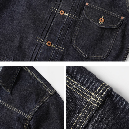 ▲1st型 506モディファイモデル/14.5OZ 三本針ステッチング セルビッチデニムジャケット▼サイズ36～46