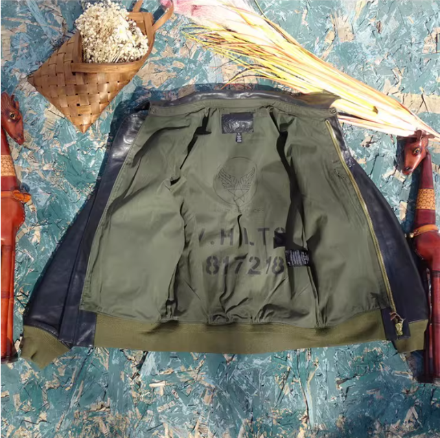 △ヴィンテージ復刻 植物タンニン鞣しカウレザーA-2ジャケット▽S～5XL