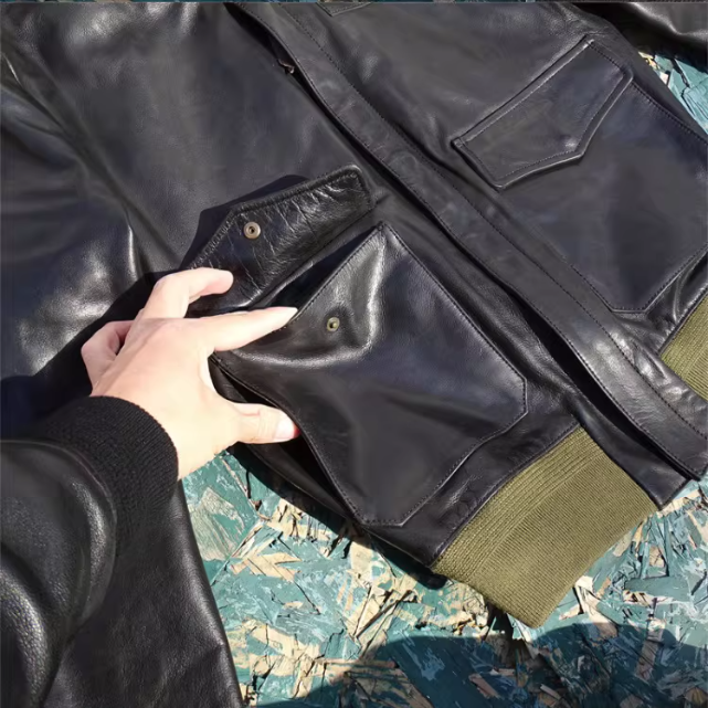 △ヴィンテージ復刻 植物タンニン鞣しカウレザーA-2ジャケット▽S～5XL