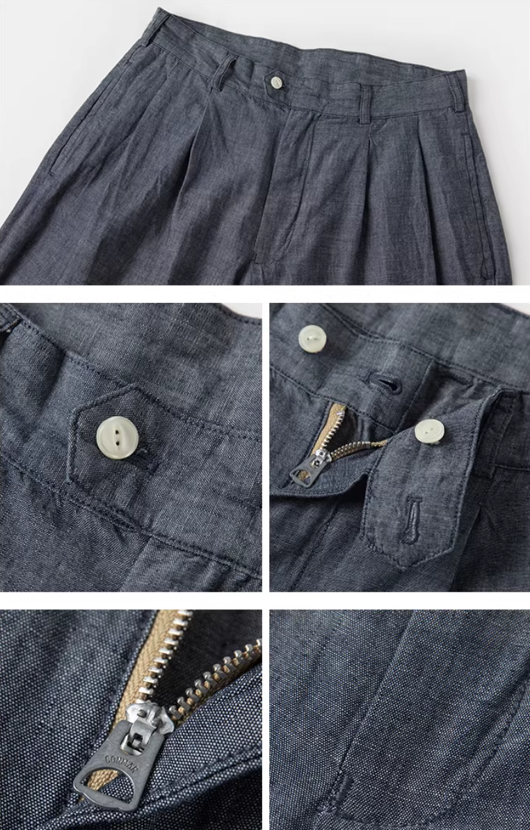 ◇ヴィンテージ復刻モデル 7OZ シャンブレー２タックパンツ◇XS～2XL