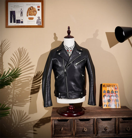 ◆ヴィンテージ復刻 イタリアン カウレザー使用 ダブルライダースジャケット◆