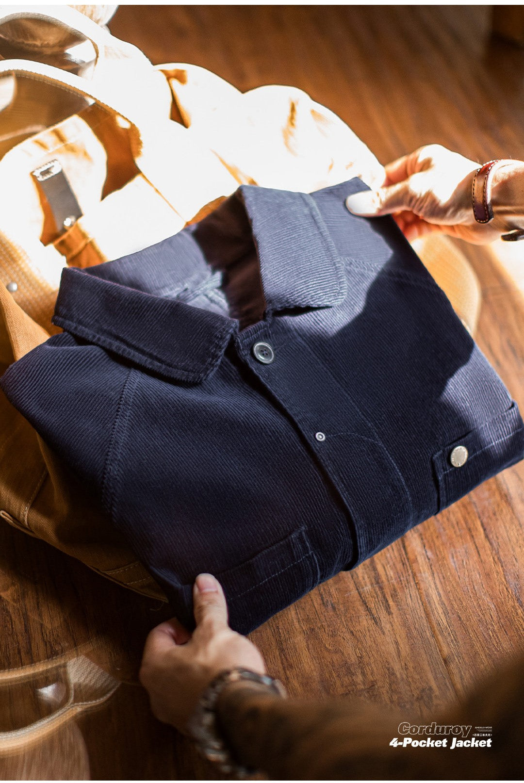 ◇コットン100% ネイビーコーデュロイ ラグランカバーオール ジャケット◇S～2XL