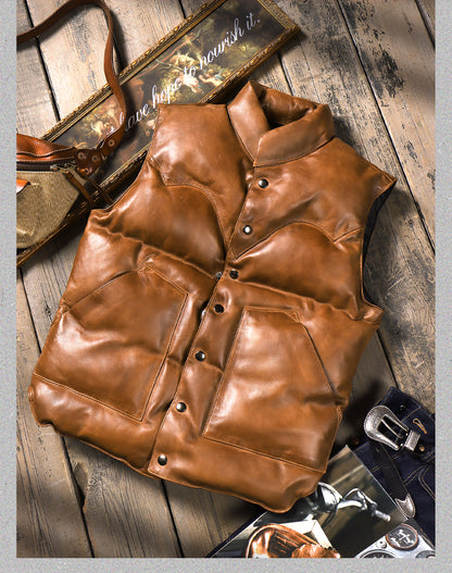 ◇ シープレザーシープレザーダウン ベスト◇S～4XL