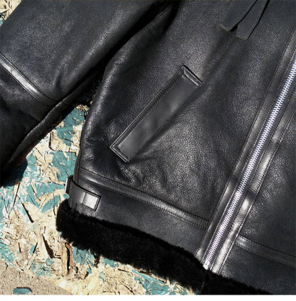 ★ブラックムートン B-3フライトジャケット★S～5XL