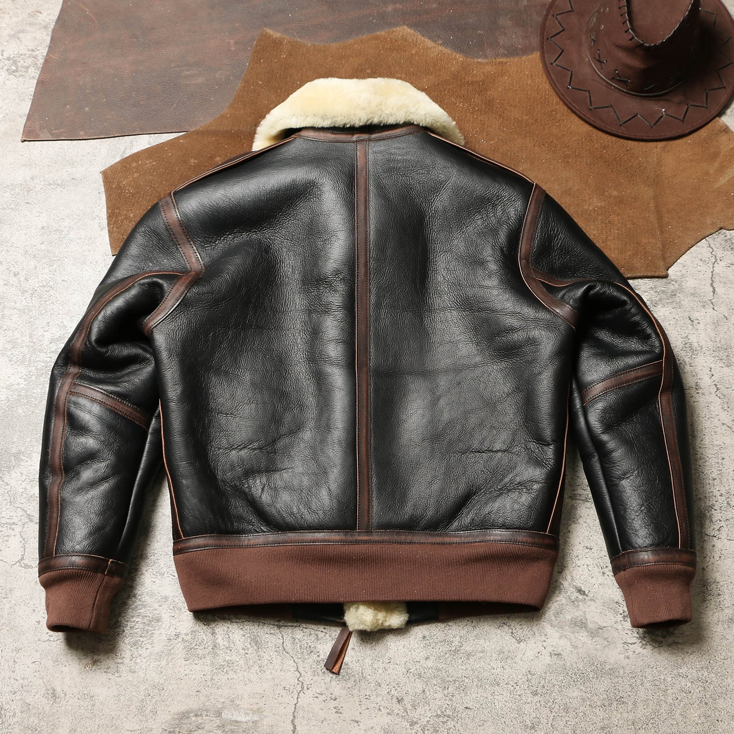 ☆オーストラリア産ムートン 切り替えA-2フライトジャケット☆S～3XL