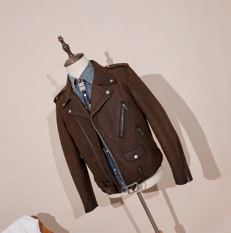 ヴィンテージ50s復刻 613型カウレザー ダブルライダースジャケット M～4XL