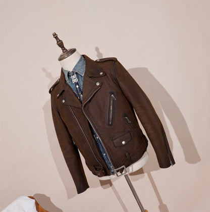 ヴィンテージ50s復刻 613型カウレザー ダブルライダースジャケット M～4XL