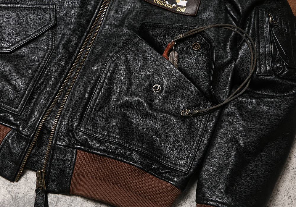 △ヴィンテージ復刻 カウレザー CWU-45/Pフライトジャケット▽S～5XL